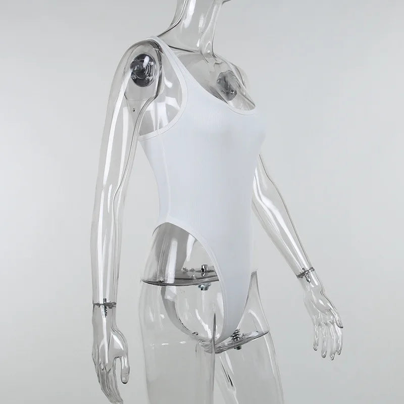 Bodysuit de malha sem mangas